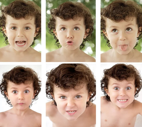 Secuencia de un niño adorable haciendo muecas — Foto de Stock