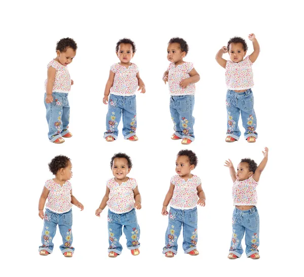 Sequence of a african baby standing — Stock Photo, Image