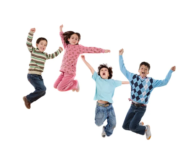 Four children jumping Royalty Free Stock Photos