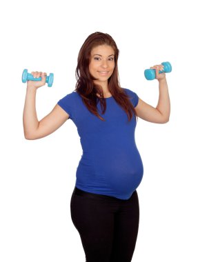 Dambılı hamile kadın.