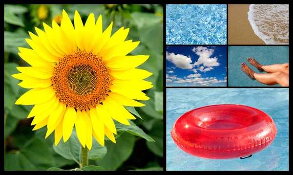 Collage av sommarbilder — Stockfoto