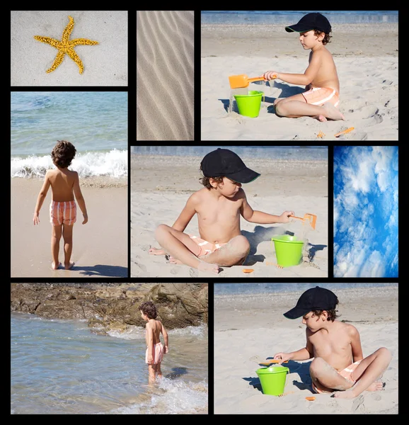 Ett barn på stranden — Stockfoto