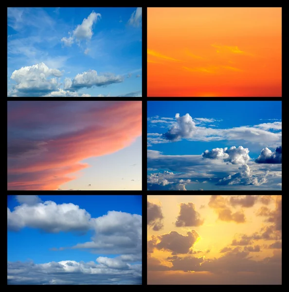 Collage of many images with sky Royalty Free Stock Images