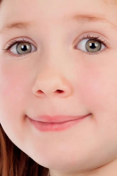 Little Girl Close Portrait Looking Camera — Stock Fotó