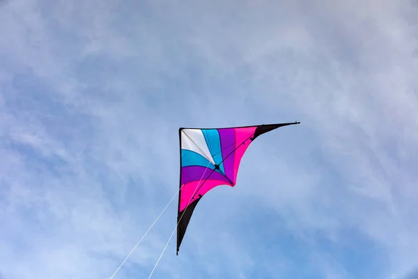 Cerf Volant Coloré Volant Dans Ciel Bleu — Photo