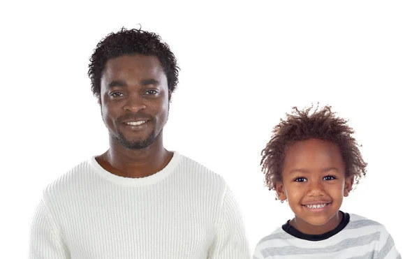 Leuke Afrikaanse Familie Geïsoleerd Een Witte Achtergrond — Stockfoto