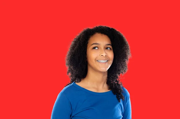 Mooi Jong Gelukkig Vrouw Closeup Studio Portret Glimlachen Schattig Vrolijk — Stockfoto