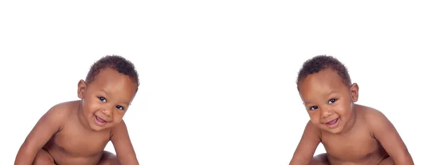 African Twin Brothers Isolated White Background — Stockfoto