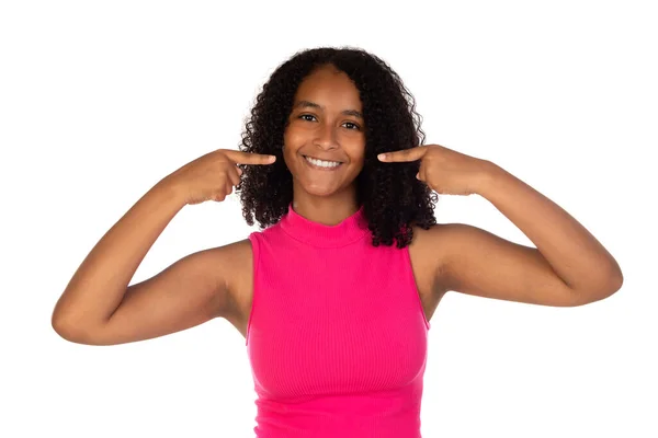 Strong Healthy Straight White Teeth Close Portrait Happy Beautiful Teenager — Stock Photo, Image