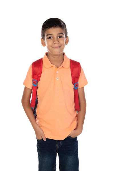 Schoolboy Backpack Isolated White Background — Stock Photo, Image