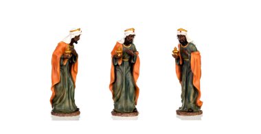 Bilge Kral Seramik Heykel Beyaz bir arkaplanda izole