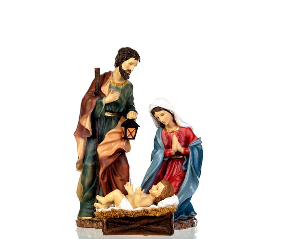 Belén Navidad Con Sagrada Familia — Foto de Stock
