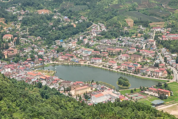 Sapa vista sulla città Fotografia Stock