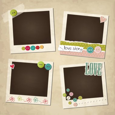 Scrap vintage set of photo frames clipart