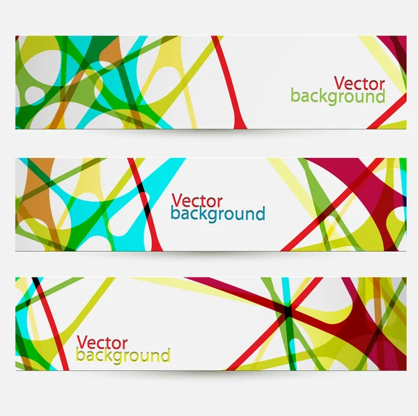 Set van drie kleurrijke abstracte banners — Stockvector