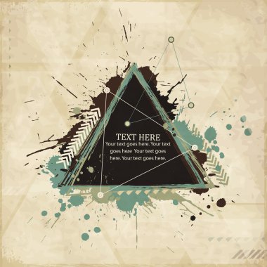 Abstract vintage geometric background with triangles clipart