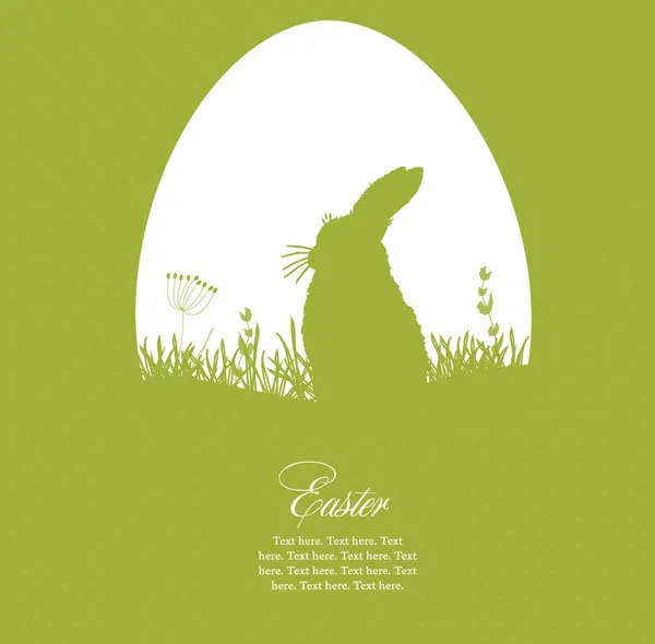 Yumurta ve tavşanlı Paskalya tebrik kartı — Stok Vektör