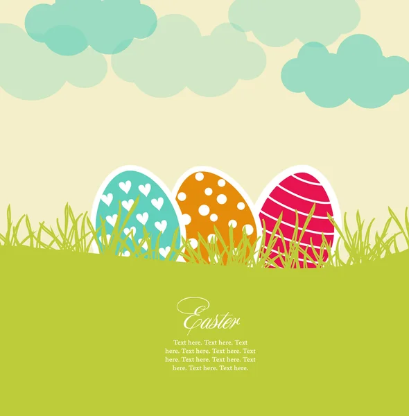 Velikonoční přání s barevnými vejci Vektorová Grafika