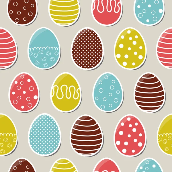 Patrón de Pascua brillante sin costuras con huevos de colores — Vector de stock