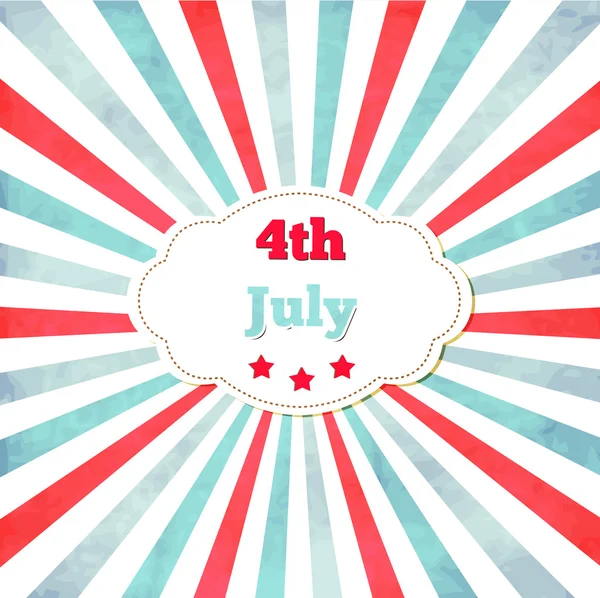 Vintage template for 4th of July with frame,stars and lines — Stock Vector