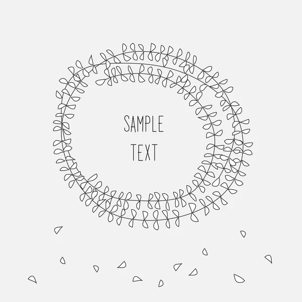 Rahmen mit Blättern, moderner runder floraler Hintergrund — Stockvektor