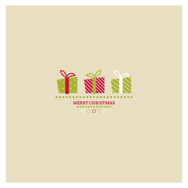 Stilisierte Weihnachts- und Neujahrskarte mit Weihnachtsgeschenkboxen — Stockvektor