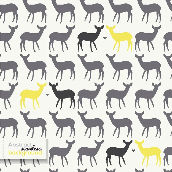 Christmas deer seamless pattern, vintage vector seamless illustration — Stock Vector