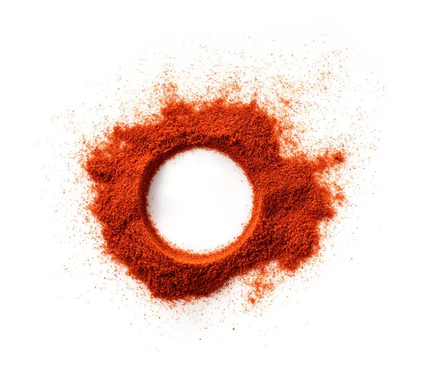Frame Made Red Pepper Powder White Background View — Stock Photo, Image
