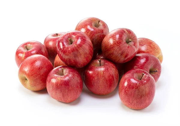 Lot Apples White Background Japanese Apples — Stock Photo, Image