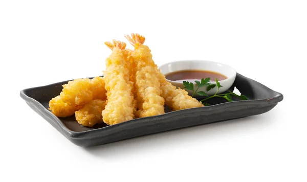 Shrimp Tempura Plate Placed White Background Tempura Japanese Food Japanese — Stock Photo, Image