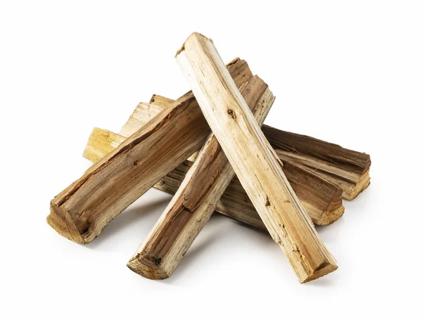 Firewood Bundles Placed White Background — Photo