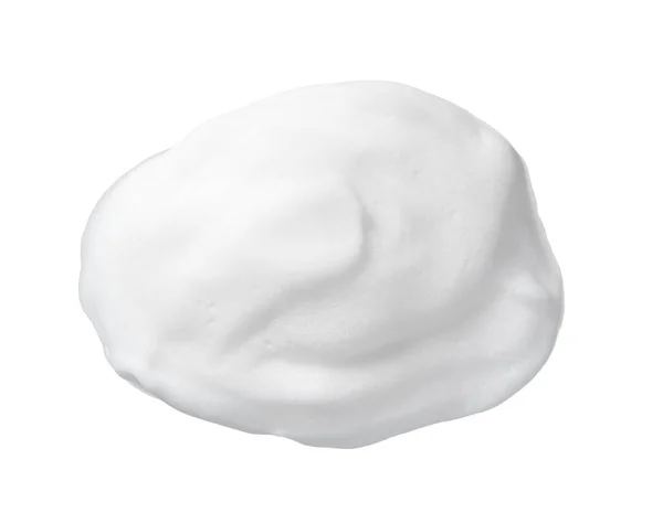 スキンケアクレンザーフォームテクスチャ 白い背景に石鹸 シャンプー クレンジングムースフォームのスウォッチ 洗顔石鹸のクローズアップ — ストック写真