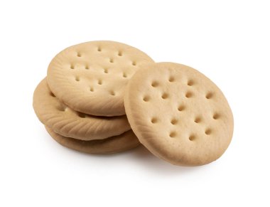 Beyaz arka plana yerleştirilmiş bir sürü kurabiye. 