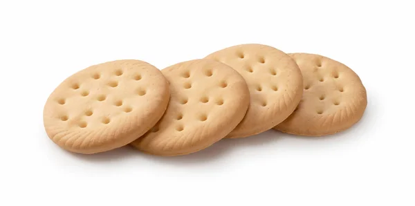 Lotes Cookies Colocados Fundo Branco — Fotografia de Stock