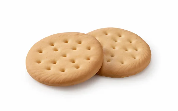 Dois Cookies Colocados Sobre Fundo Branco — Fotografia de Stock