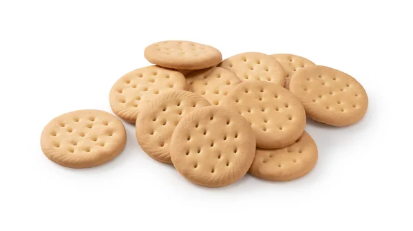 Πολλά Cookies Τοποθετούνται Λευκό Φόντο — Φωτογραφία Αρχείου