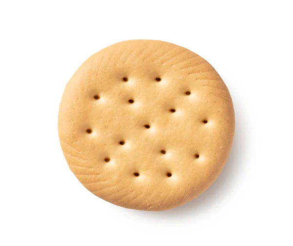 Cookies Colocados Sobre Fundo Branco Vista Directamente Cima — Fotografia de Stock