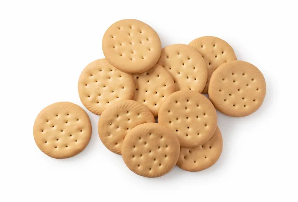 Lots Cookies Placed White Background Viewed Directly — Fotografia de Stock