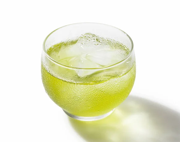 Cold Japanese Green Tea Set White Background — Stok fotoğraf