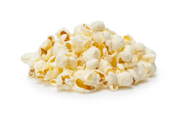 Piles Pop Corn Placées Sur Fond Blanc — Photo