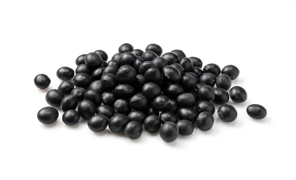 Black Soybeans Placed White Background Black Soybeans Kurodazu Close — Stock Photo, Image