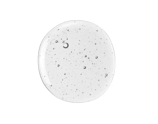 Transparante Huidverzorging Vloeibare Textuur Serum Luchtbellen Witte Achtergrond — Stockfoto