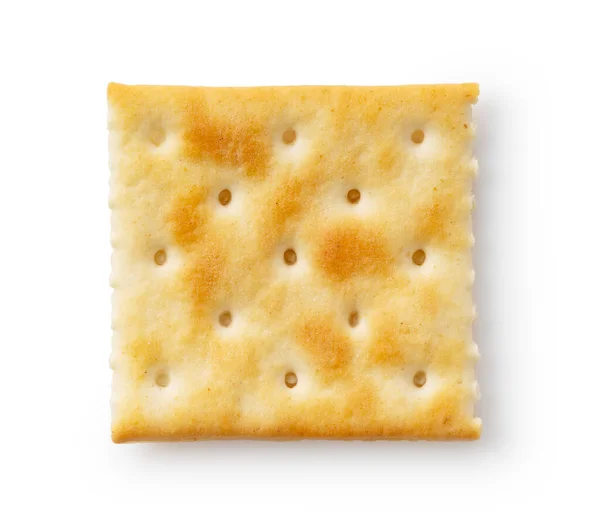 Cracker Colocado Fundo Branco Vista Cima — Fotografia de Stock