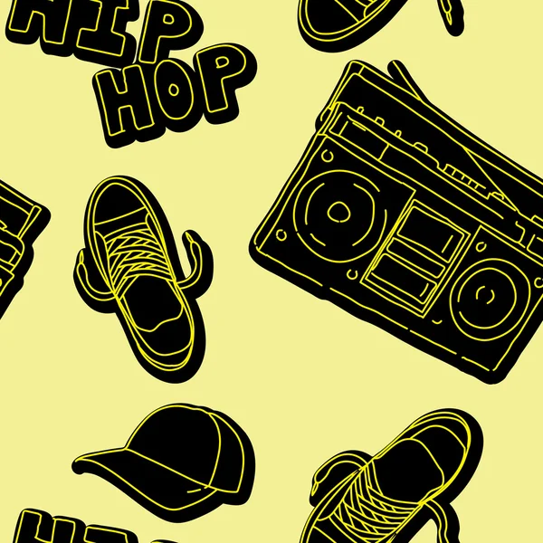 Хип-хоп музыка бесшовный шаблон — стоковый вектор
