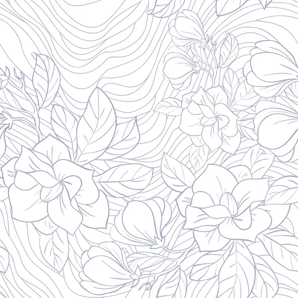 Jasmine floral vector seamless pattern — Stock Vector