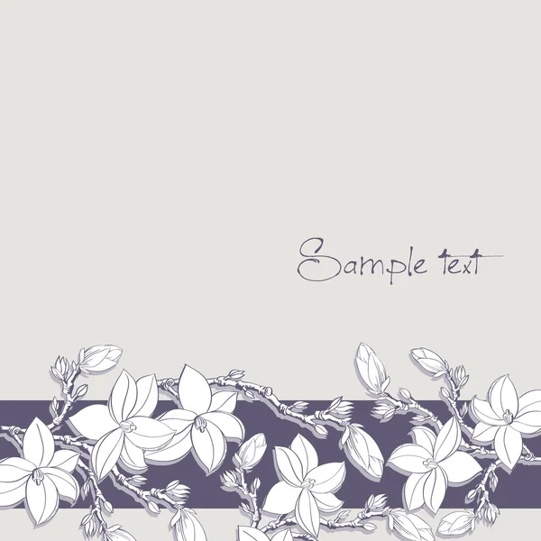 Fond magnolia fleurs pour carte ou invitation — Image vectorielle