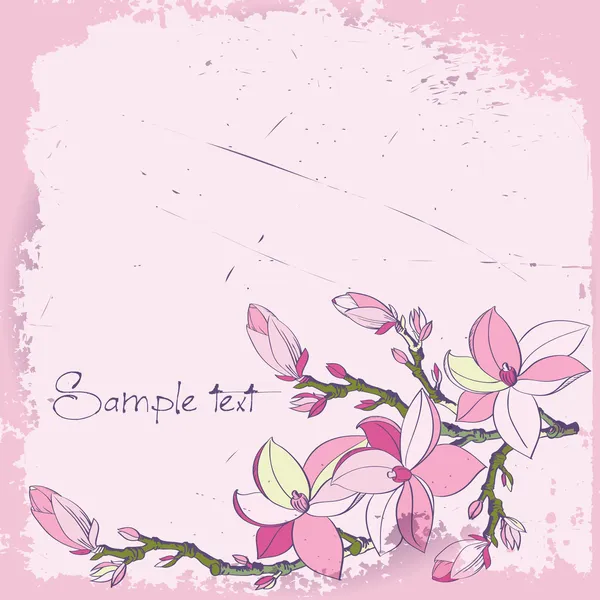 Fond magnolia fleurs pour carte ou invitation — Image vectorielle