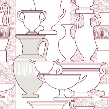 Seramik etnik Ulusal Yunan tarzı seamless modeli