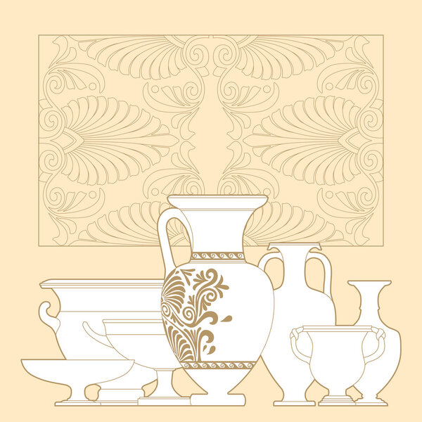 Ceramic Ethnic national Greek style seamless pattern
