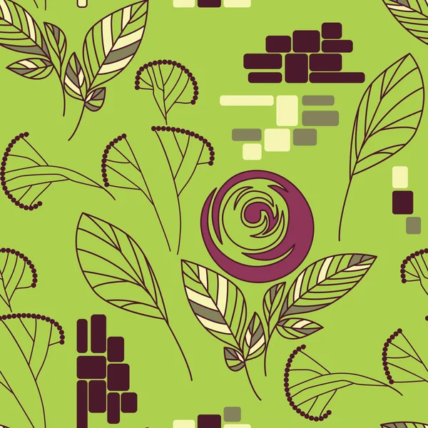 Hermoso patrón floral sin costuras — Vector de stock